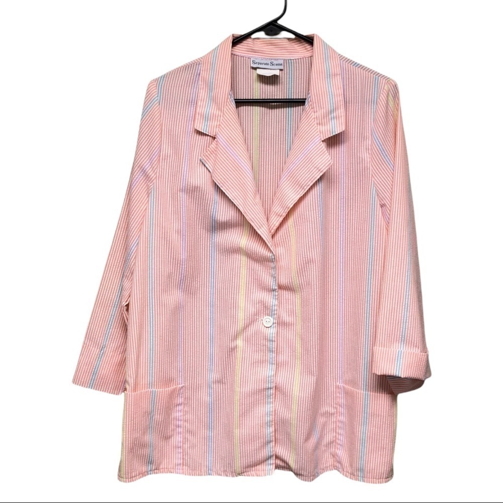 **LAST CHANCE BEFORE PURGE** Vintage Separate Scene Seersucker Blazer Size: 8